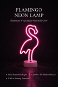 Noctua Glow™ Flamingo Neon Light – Soft Pink Ambient Glow for Aesthetic & Cozy Spaces