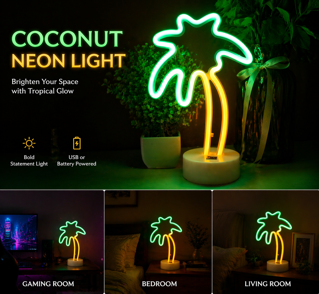 Noctua Glow™ Coconut Neon Light – Soft Ambient Glow for Modern & Cozy Spaces