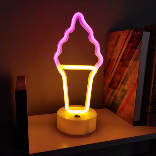 Noctua Glow™ Ice Cream Neon Light – Sweet Ambient Glow for Playful & Aesthetic Spaces