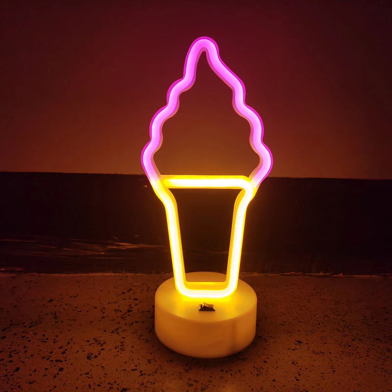 Noctua Glow™ Ice Cream Neon Light – Sweet Ambient Glow for Playful & Aesthetic Spaces